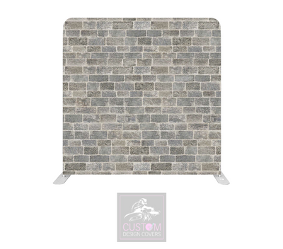 Grey Brick Wall Effect Lycra Pillowcase Backdrop Cover 