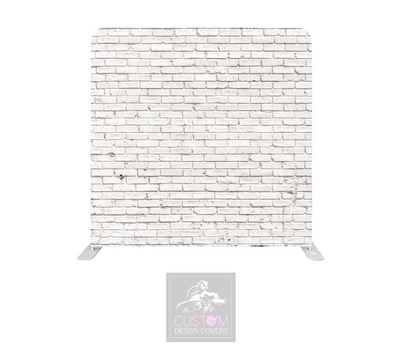 White Brick Wall Effect Lycra Pillowcase Backdrop Cover