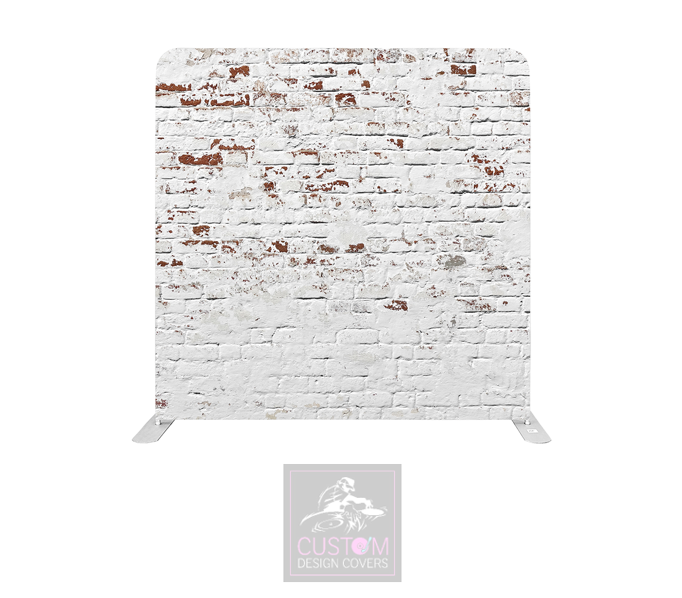 Faded White Brick Wall Lycra Pillowcase Backdrop Cover (DOUBLE SIDED)