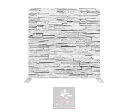 White Slate Effect Lycra Pillowcase Backdrop Cover