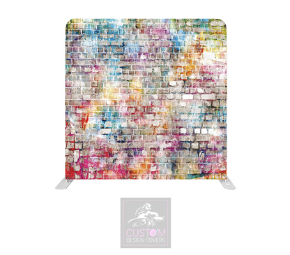Colourful Brick Wall Lycra Pillowcase Backdrop Cover