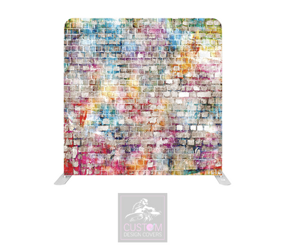 Colourful Brick Wall Lycra Pillowcase Backdrop Cover (DOUBLE SIDED)