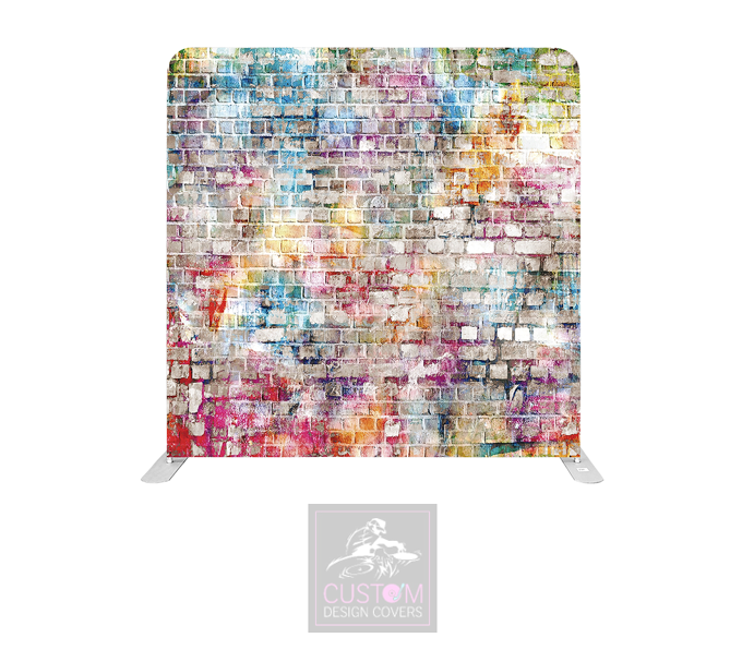 Colourful Brick Wall Lycra Pillowcase Backdrop Cover (DOUBLE SIDED)