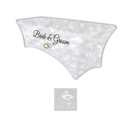 Wedding Bride & Groom Lycra Table Cover 