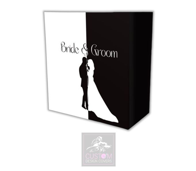 Bride & Groom Silhouette Lycra DJ Booth Cover