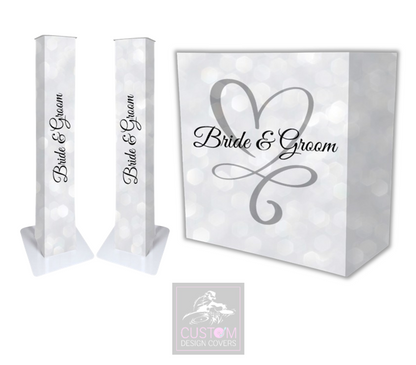 Bride & Groom Lycra DJ Booth Cover  (PACKAGE BUNDLE) 