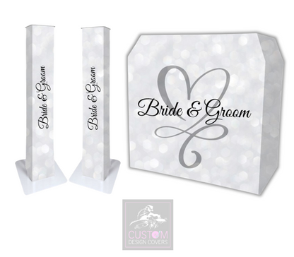 Bride & Groom Lycra DJ Booth Cover   (PACKAGE BUNDLE)