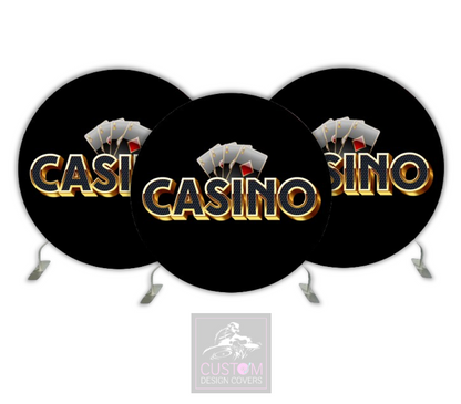 X3 Casino Sign Full Circle Pillowcase Backdrop Covers