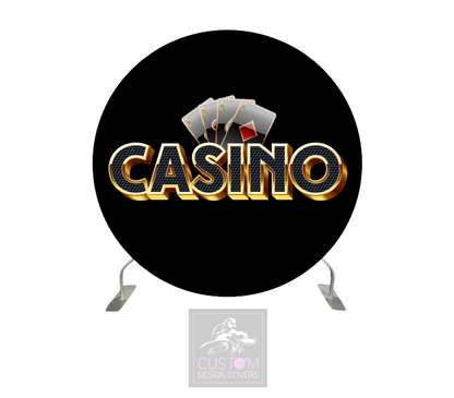 Casino Sign Full Circle Pillowcase Backdrop Cover