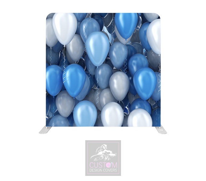 Blue Balloons Lycra Pillowcase Backdrop Cover (DOUBLE SIDED)