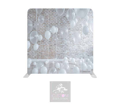 White Balloons Lycra Pillowcase Backdrop Cover (DOUBLE SIDED)