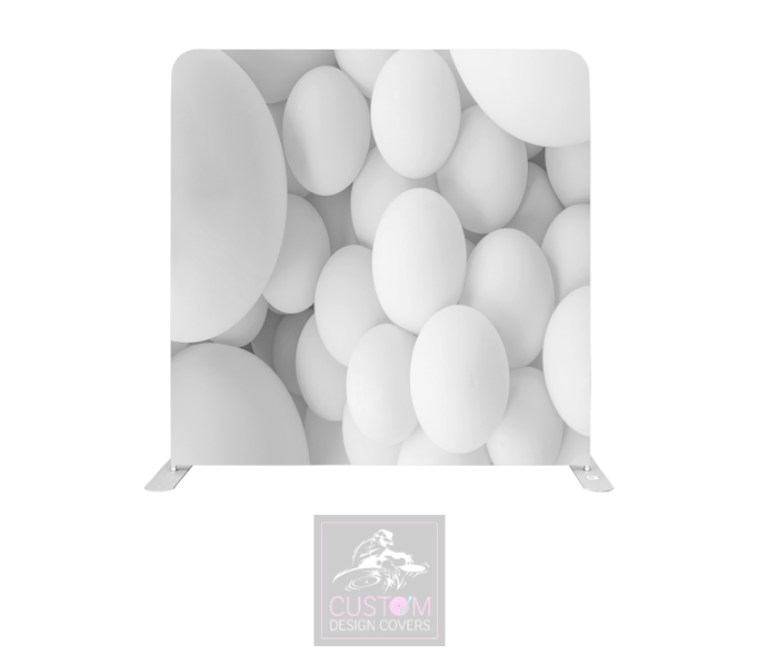 Big White Balloons Lycra Pillowcase Backdrop Cover (DOUBLE SIDED)