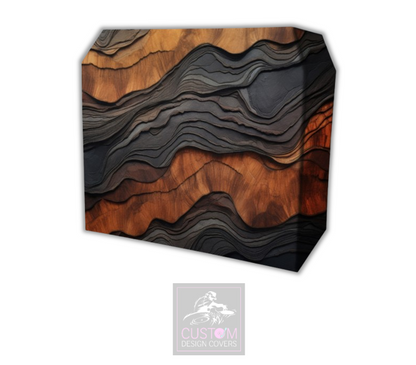 Charred Wood Lycra DJ Booth Covers 