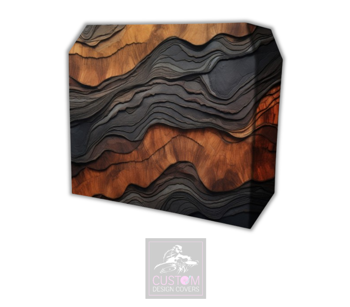 Charred Wood Lycra DJ Booth Cover