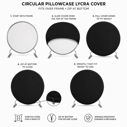 007 White Full Circle Pillowcase Backdrop Cover