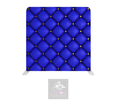 Blue Chesterfield Lycra Pillowcase Backdrop Cover (DOUBLE SIDED)