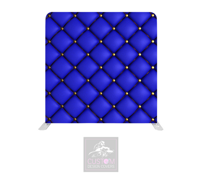 Blue Chesterfield Lycra Pillowcase Backdrop Cover (DOUBLE SIDED)