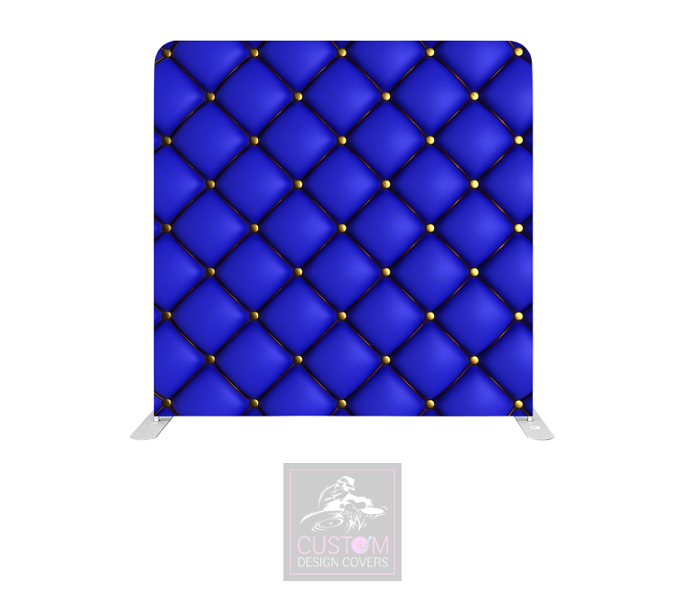 Blue Chesterfield Lycra Pillowcase Backdrop Cover (DOUBLE SIDED)