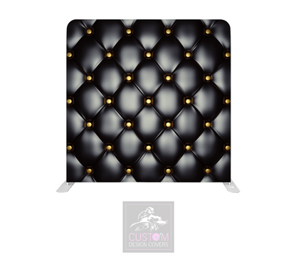 Black & Gold Chesterfield Lycra Pillowcase Backdrop Cover