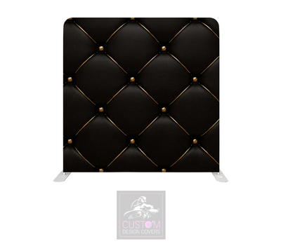 Matte Black Chesterfield Effect Lycra Pillowcase Backdrop Cover (DOUBLE SIDED)