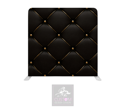 Matte Black Chesterfield Effect Lycra Pillowcase Backdrop Cover (DOUBLE SIDED)