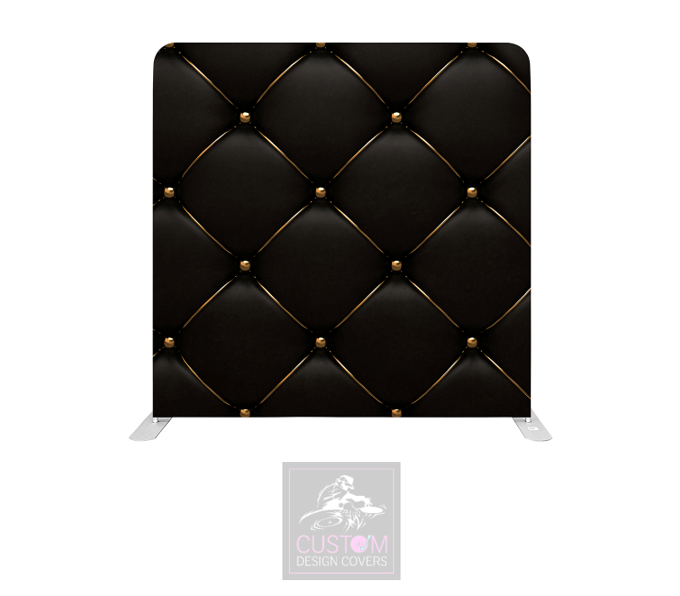 Matte Black Chesterfield Effect Lycra Pillowcase Backdrop Cover (DOUBLE SIDED)