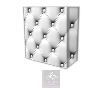 White Chesterfield Lycra DJ Booth Cover