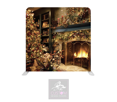 Christmas Cottage Lycra Pillowcase Backdrop Cover