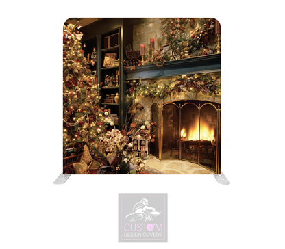 Christmas Cottage Lycra Pillowcase Backdrop Cover
