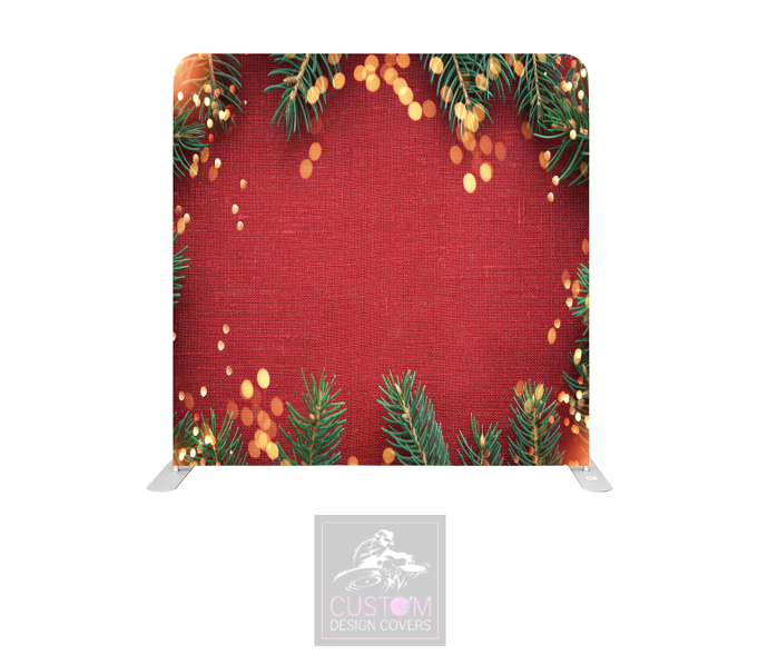 Festive Garland on Red Lycra Pillowcase Backdrop Cover