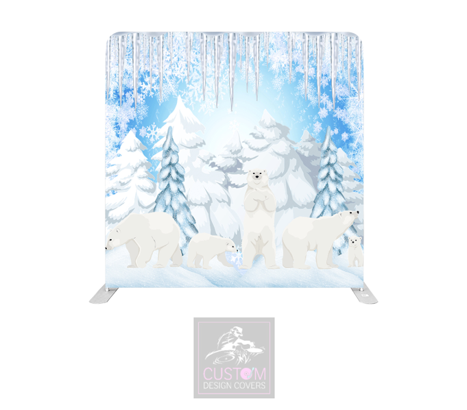 Polar Bears Lycra Pillowcase Backdrop Cover
