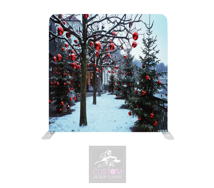 Christmas Street Lycra Pillowcase Backdrop Cover