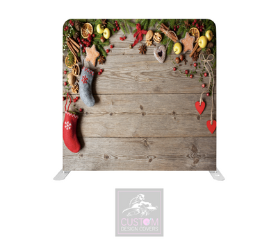 Festive Rustic Lycra Pillowcase Backdrop Cover (DOUBLE SIDED)