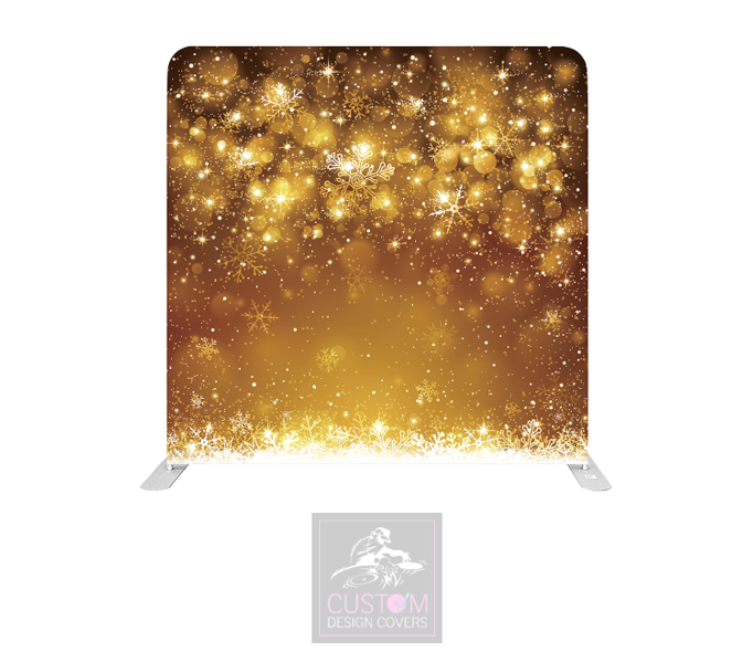 Golden Snowflakes Lycra Pillowcase Backdrop Cover