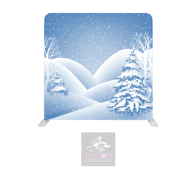 Snowy Hills Lycra Pillowcase Backdrop Cover