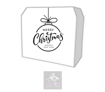 Merry Christmas WHITE/BLACK Lycra DJ Booth Cover