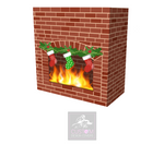 Christmas Fireplace Lycra DJ Booth Cover
