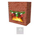 Christmas Fireplace Lycra DJ Booth Cover