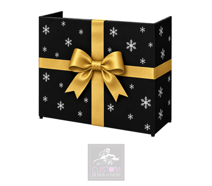 Christmas Gold Ribbon Lycra DJ Booth Cover