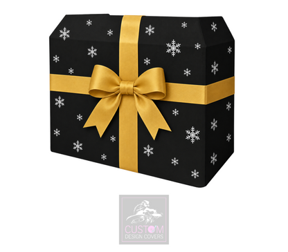 Christmas Gold Ribbon Lycra DJ Booth Cover