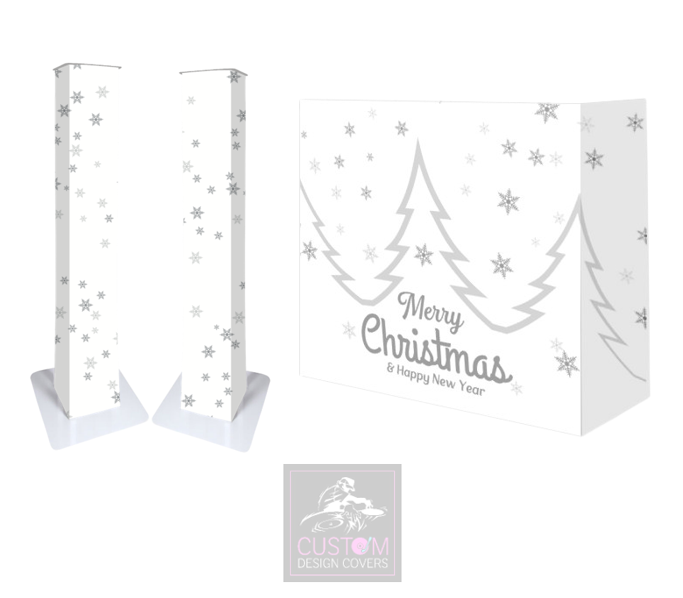 White Christmas Silver Lycra DJ Covers (PACKAGE BUNDLE) - COMBI