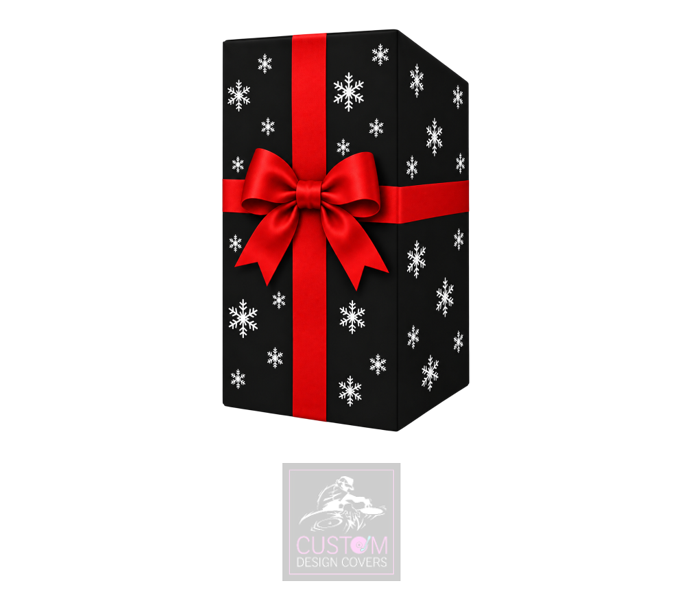 Christmas Red Ribbon Lycra DJ Booth Cover