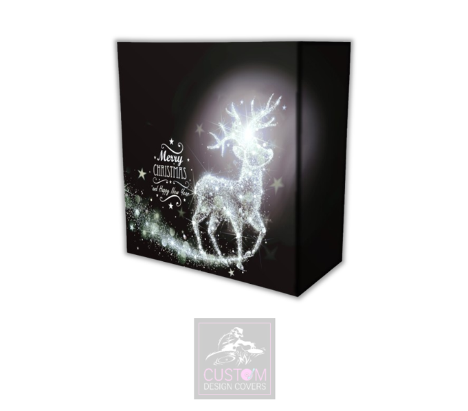 Christmas Reindeer *Silver* Lycra DJ Booth Cover