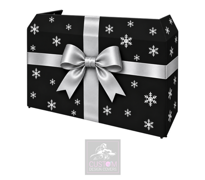 Christmas Grey Ribbon Lycra DJ Booth Cover