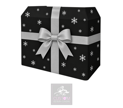 Christmas Grey Ribbon Lycra DJ Booth Cover