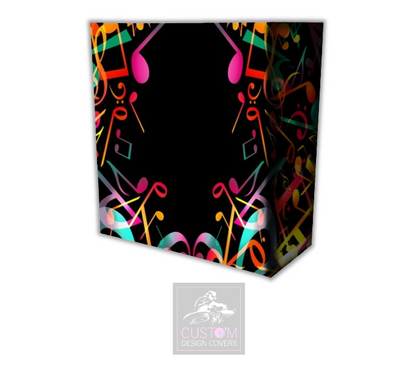 Colourful Musical Notes Lycra DJ Booth Cover