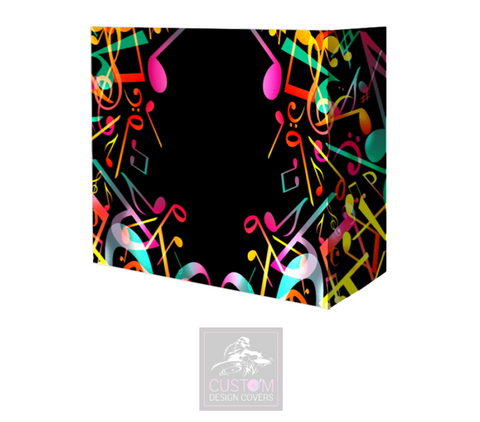 Colourful Musical Notes Lycra DJ Booth Cover
