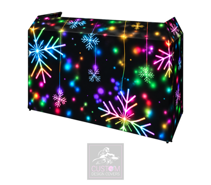 Christmas Snowflakes Lycra DJ Booth Cover