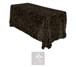 Gold Confetti on Black Rectangle Table Cover