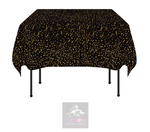 Gold Confetti on Black Square Table Cover